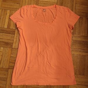 JCPenney Orange Scoop Neck Short Sleeve Shirt